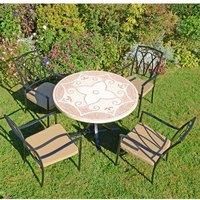 Provence Dining Table with 4 Ascot Chairs Set Natural