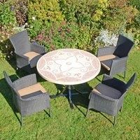 Byron Manor Provence Dining Table With 4 Stockholm Black Chairs Set