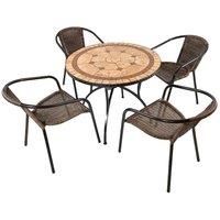 Exclusive Garden RICHMOND 91cm Patio with 4 SAN REMO Chair Set