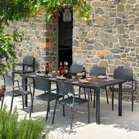 Nardi Libeccio Dining Table With 6 Bora Chair Set Anthracite