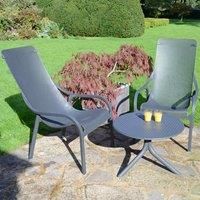 Nardi Step Low Table With 2 Net Lounge Chair Set Anthracite