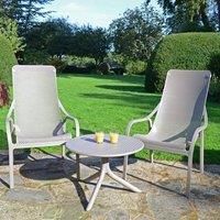 Nardi Step Low Table With 2 Net Lounge Chair Set Turtle Dove