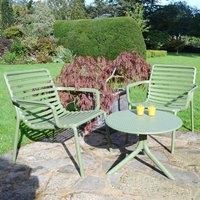 Nardi Step Low Table With 2 Doga Relax Chair Set Olive, Green