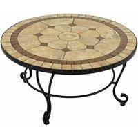 Exclusive Garden Richmond Garden Coffee Table, Ceramic Tile, Brown, Beige, 91cm