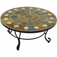 Exclusive Garden Granada Garden Coffee Table, Natural Stone, Red, Brown, 91cm