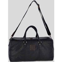 Ashwood Leather 'Pietro' Large Genuine Leather Vintage Holdall in Black