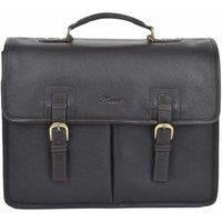 'Gareth' Triple Gusset Heavy Duty Real Leather Briefcase