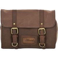 Real Leather & Canvas Hanging Toiletry Bag