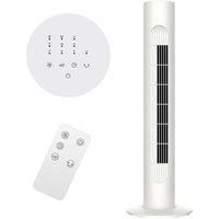 MYLEK Tower Fan with Remote Control, Oscillation and Timer for Bedroom/Kitchen/Office (White, 31 Inch)