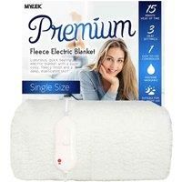 MYLEK Electric Blanket Single Bed Fleece Fitted Heated Mattress Cover Underblanket - Elasticated Skirt - Size 200 x 107 x 40cm - Overheat Protection - Fast Heat Up Time - Machine Washable