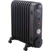 MYLEK Oil Filled Radiator Electric Heater, Portable 2.5KW, Thermostat & 24hr Repeat Timer, 3 Heat Settings ( Safe Fin Modern Design)