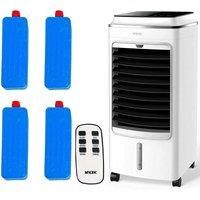 MYLEK Portable Air Cooler Evaporative Mobile With Remote Control, LED, Timer, Air Purifier Ioniser, 3 Speeds, 3 Wind Settings, Oscillation, Cooling & Humidifier Function