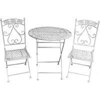 Metal Garden Bistro Set Patio Furniture Outdoor 3 Piece Table Chairs Vintage