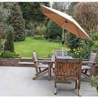 Garden Parasol Patio Table Umbrella 2.7M Crank Tilting Aluminium Sun Shade Cover