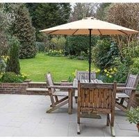 Garden Table Parasol Patio 2.7M Crank Handle Umbrella Sun Shade Lightweight