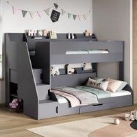 Flair Furniture Flair Slick Staircase Triple Bunk Bed - Grey