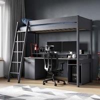 Noomi Tera Solid Wood Gaming Highsleeper Grey