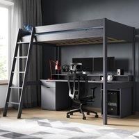 Tera Small Double Gaming High Sleeper Grey - Grey