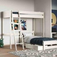 Tera High Sleeper With L Shaped Single Bed White - White