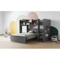 Wizard L Shaped Triple High Sleeper Grey - Grey