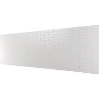 Splashwall Gloss White Tile effect Shower Panel (H)2420mm (T)3mm