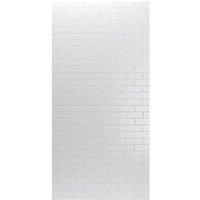 Splashwall Gloss White Tile effect Shower Panel (H)2420mm (W)1200mm (T)3mm