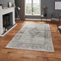 LUXURIOUS TRADITIONAL ANTIQUE LOOK EXTRA LARGE SOFT QUALITY GREY BEIGE THINK RUG