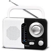 Soundz SZ412 Portable AM/FM Bluetooth Radio (White/Black)