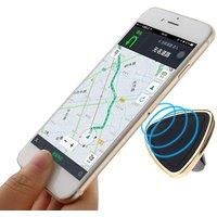 Aquarius Universal Triangle Car Vent Magnet Smartphone GPS Holder, Rotating Stand Mount for Android & iOS (Gold)