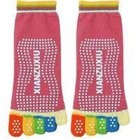 Non Slip Skid Pilates Yoga Socks Anti-Slip Full Toe with Grips Cotton