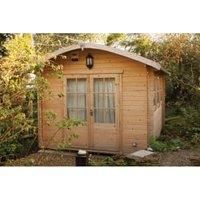 Shire Kilburn 10 x 12ft Curved Roof Double Door Log Cabin with Assembly