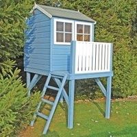 Shire 4 x 4ft Bunny & Platform Elevated Wooden Playhouse with Balcony
