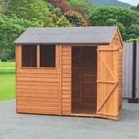 Shire Overlap 8x6 SD Reverse Apex Amaryllis Shed, Brown