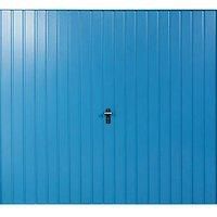 Gliderol Vertical 7' x 7' Non-Insulated Frameless Steel Up & Over Garage Door Light Blue (976VR)