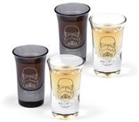 Original Stormtrooper Shot Glasses Set of 4, Transparent & Black, for Tequilla, Vodka & Whisky, 50ml Each, Perfect Shot Glass Gift Set for Men – ThumbsUp!