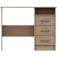 One Call Calais 3 Drawer Dressing Table Desk Ready Assembled Oak