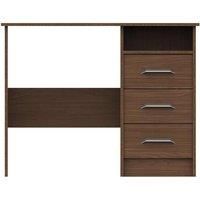 One Call Calais 3 Drawer Dressing Table Desk Ready Assembled Walnut