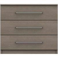 One Call Reims 3 Drawer Chest Ready Assembled Beige Grey Oak, Brown