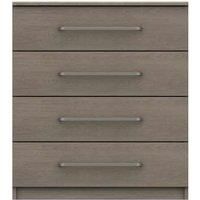 One Call Reims 4 Drawer Chest Ready Assembled Beige Grey Oak, Brown