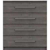 One Call Reims 4 Drawer Chest Ready Assembled Dark Grey Oak, Grey