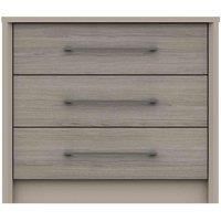 One Call Toulouse 3 Drawer Chest Ready Assembled Fired Earth Grey Oak, Grey