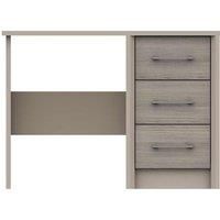 One Call Toulouse 3 Drawer Dressing Table Desk Ready Assembled Fired Earth Grey Oak