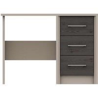 One Call Toulouse 3 Drawer Dressing Table Desk Ready Assembled Fired Earth Anthracite Larch