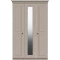 One Call Furniture Bordeaux 3 Door Wardrobe With Mirror Ready Assembled Fired Earth, Brown