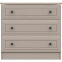 One Call Furniture Bordeaux 3 Drawer Chest Ready Assembled Fired Earth, Brown