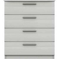 One Call Furniture Metz 4 Drawer Chest Ready Assembled White, White