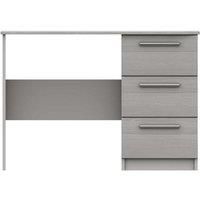One Call Furniture Metz 3 Drawer Dressing Table Desk Ready Assembled Light Grey