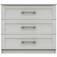 One Call Furniture Avignon 3 Drawer Chest Ready Assembled White, White