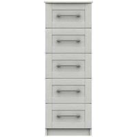 One Call Furniture Avignon 5 Drawer Tallboy Chest Ready Assembled White, White