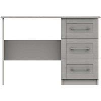 One Call Furniture Avignon 3 Drawer Dressing Table Desk Ready Assembled Light Grey